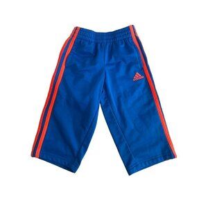 Adidas Little Boys Blue Hot Orange 2T Logo Pants EUC